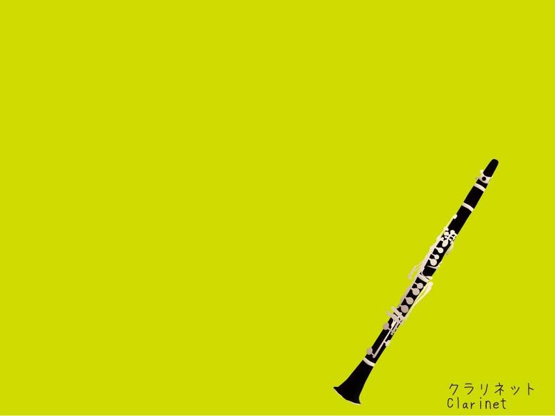 clarinet on green background