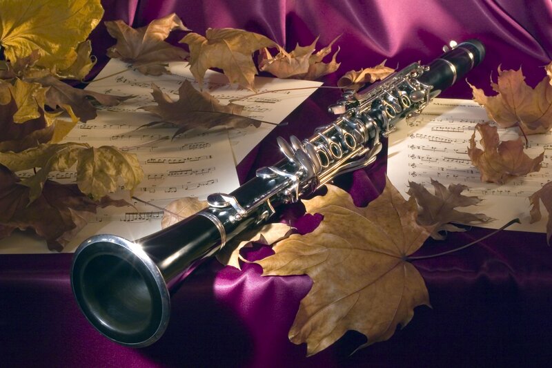 Clarinet on Sheet Music — Purple