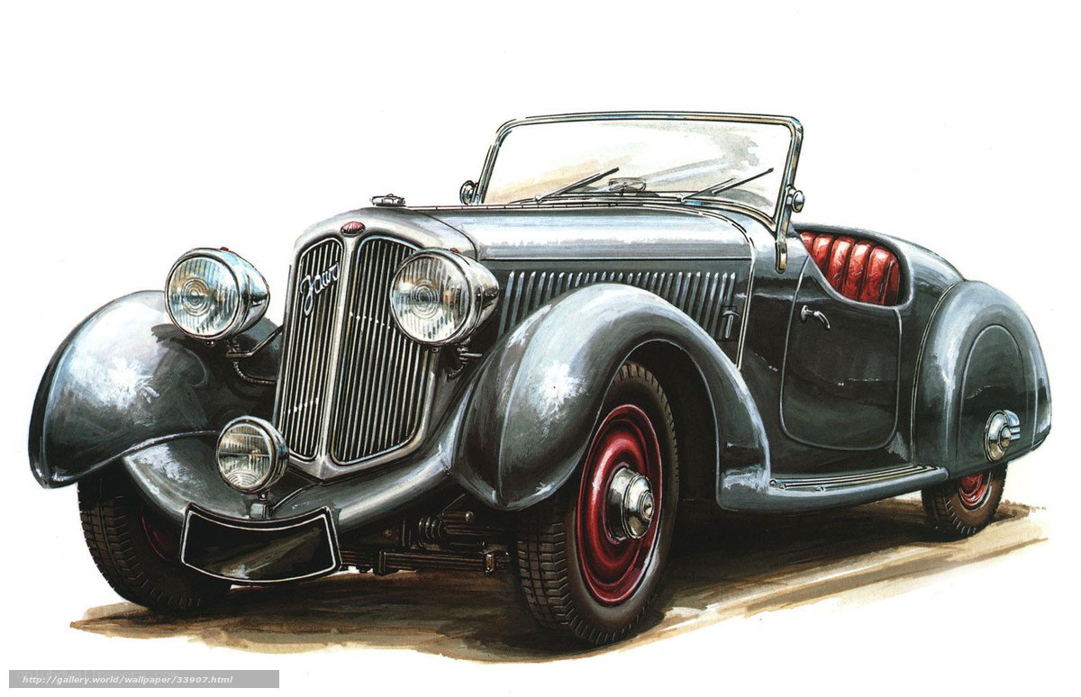 Classic 1930s convertible car