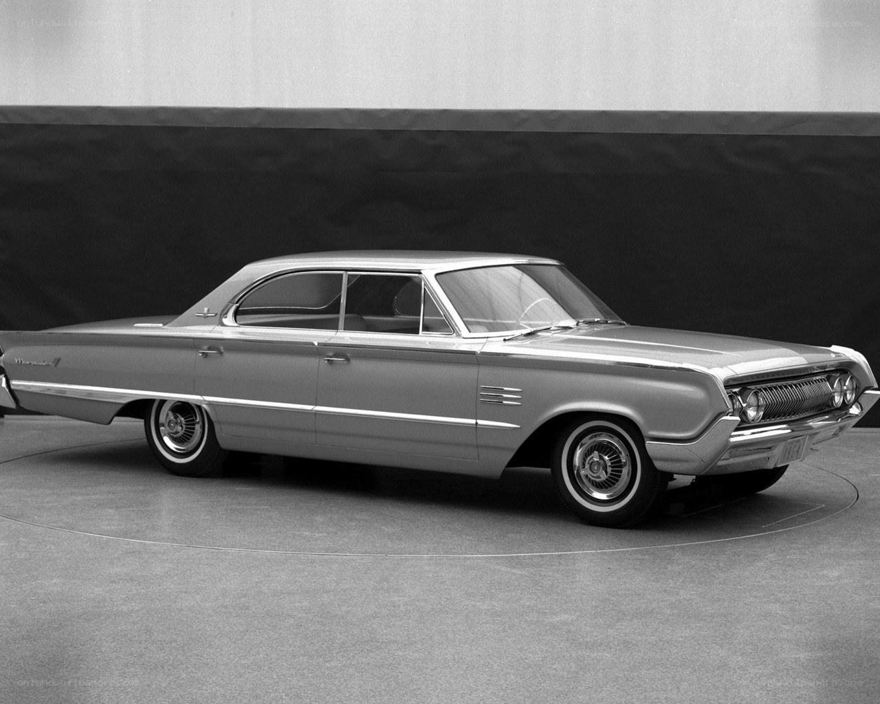 Classic American car on display