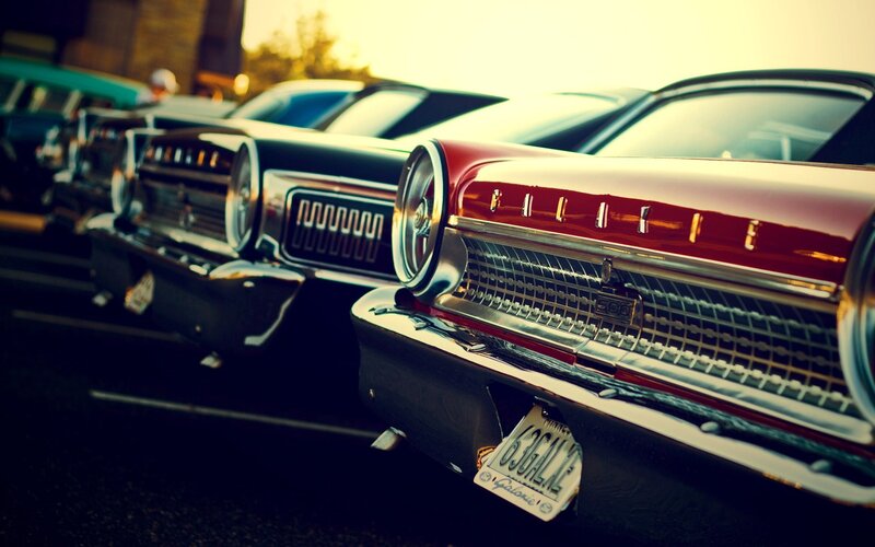 Classic American Cars — Red, Dramatic