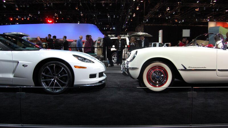 Classic and modern Corvettes on display