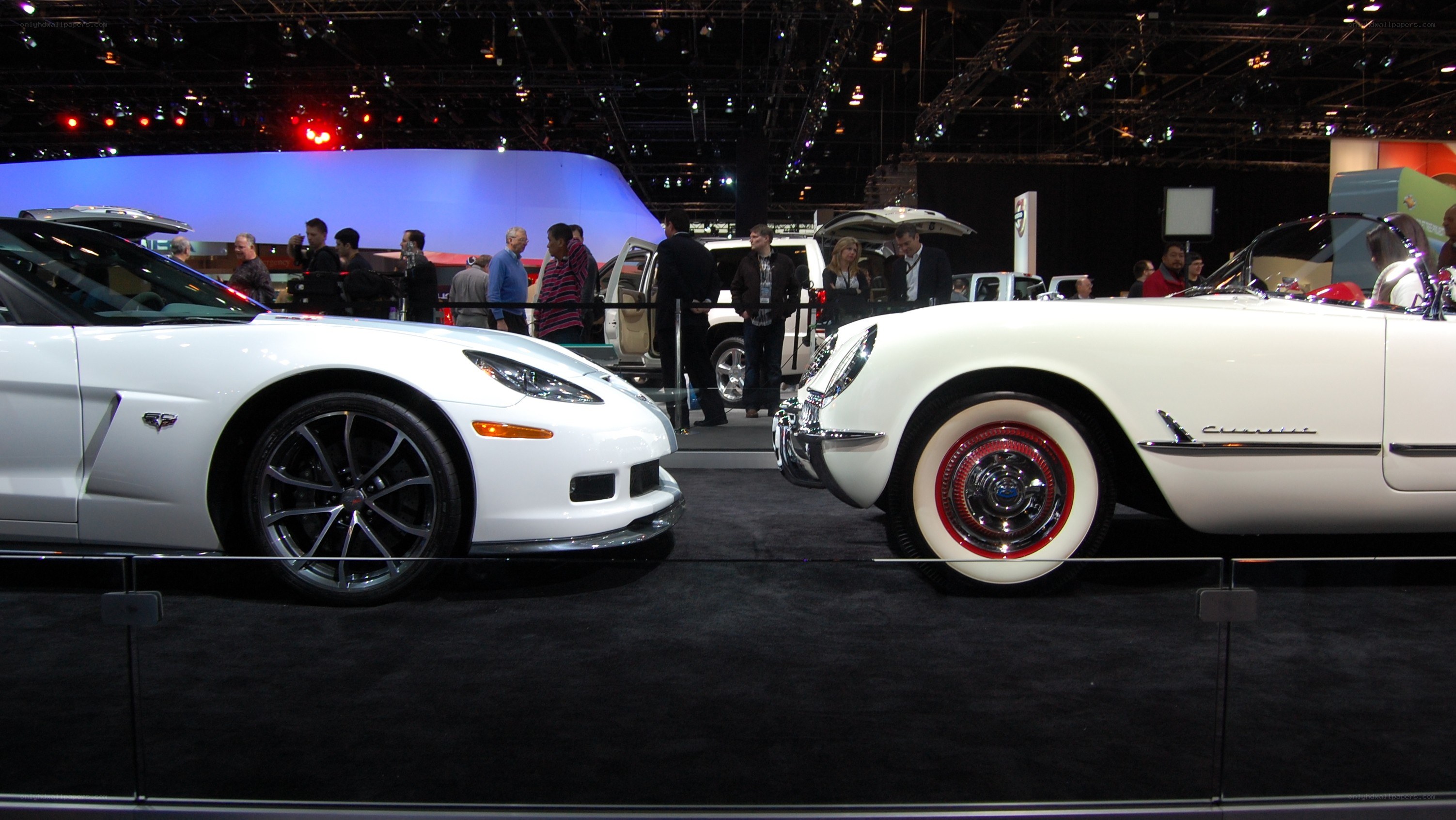 Classic and modern Corvettes on display