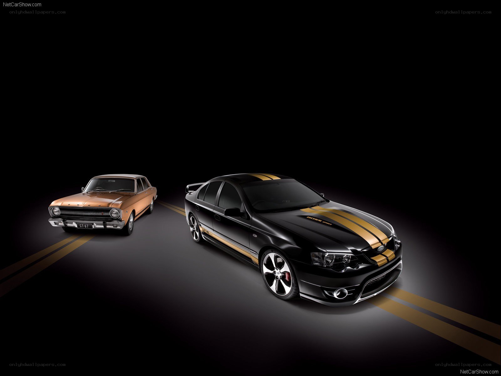Classic and modern Ford sedans