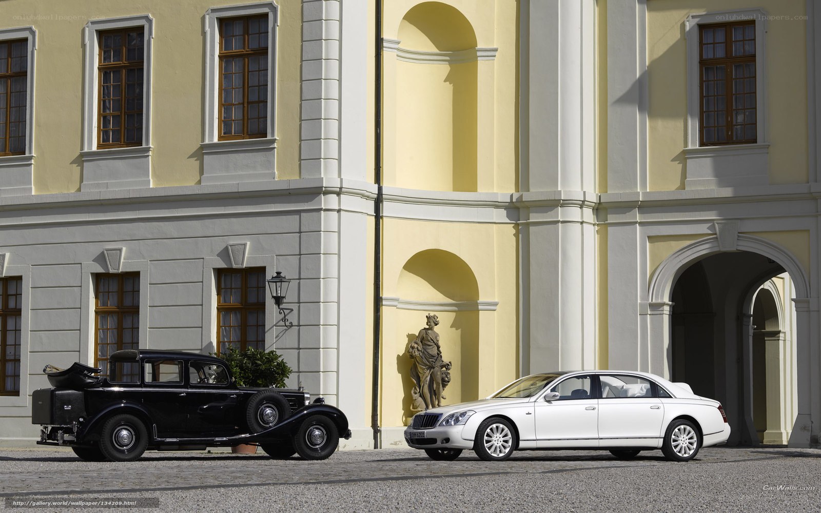 Classic and modern luxury cars