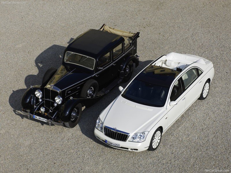 Classic and modern Maybach cars