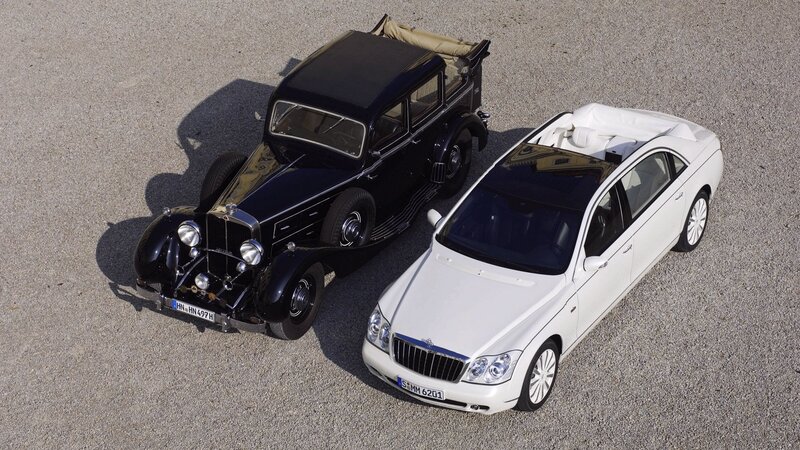 Classic and modern Maybach cars
