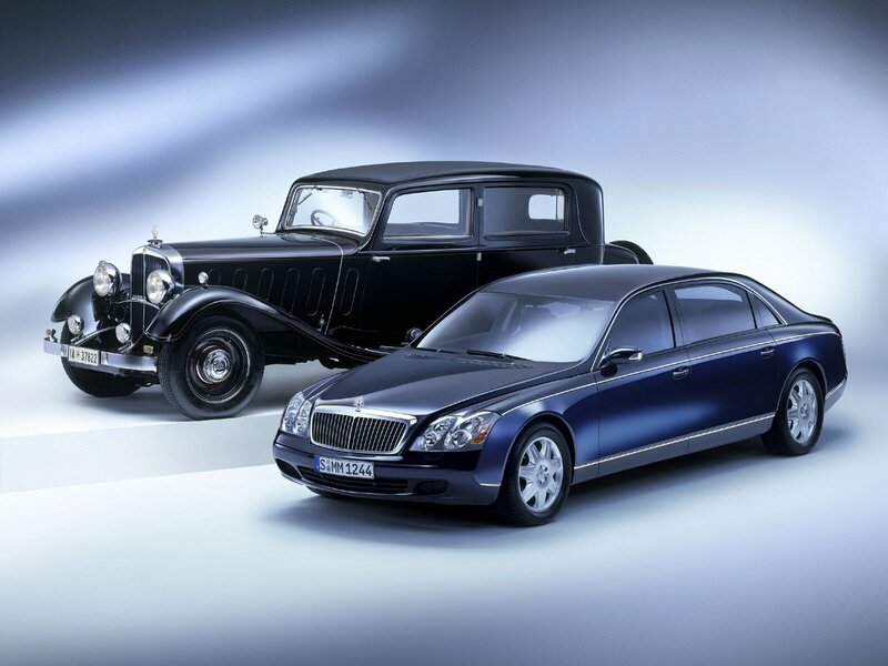 Classic and modern Maybach cars