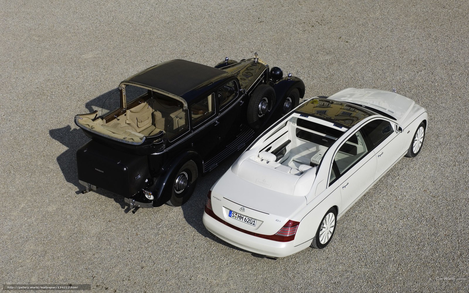 Classic and modern Maybach cars