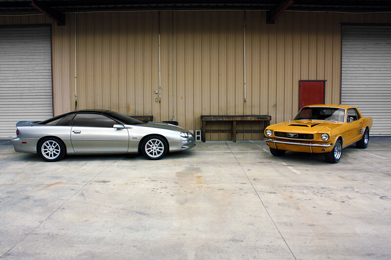 Classic and modern muscle cars