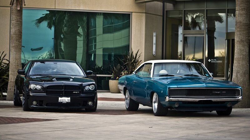 Classic and modern muscle cars