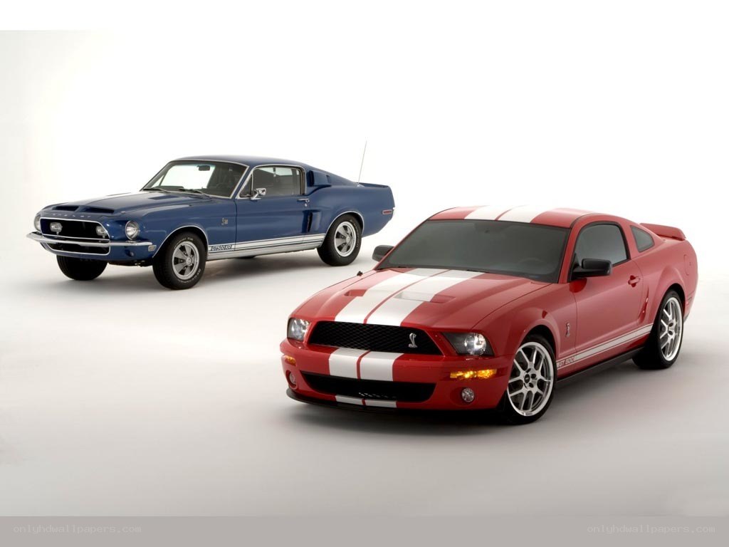 Classic and modern Shelby Mustangs