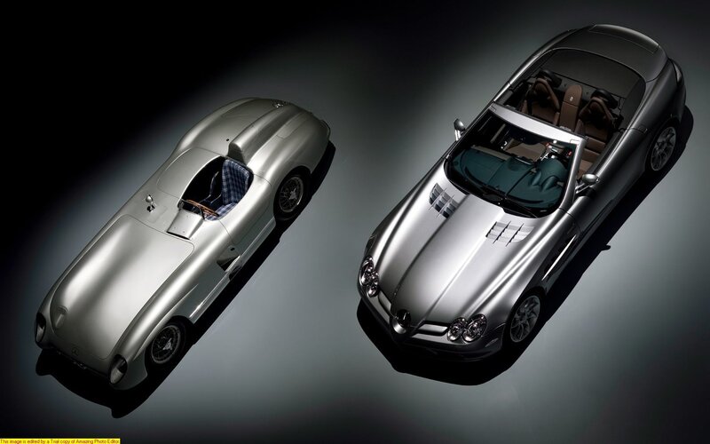 Classic and modern silver cars