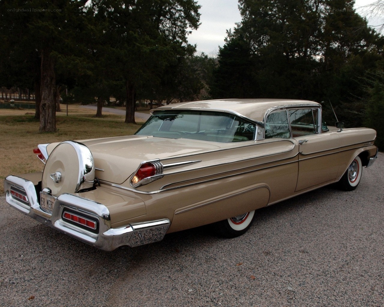 Classic beige convertible car