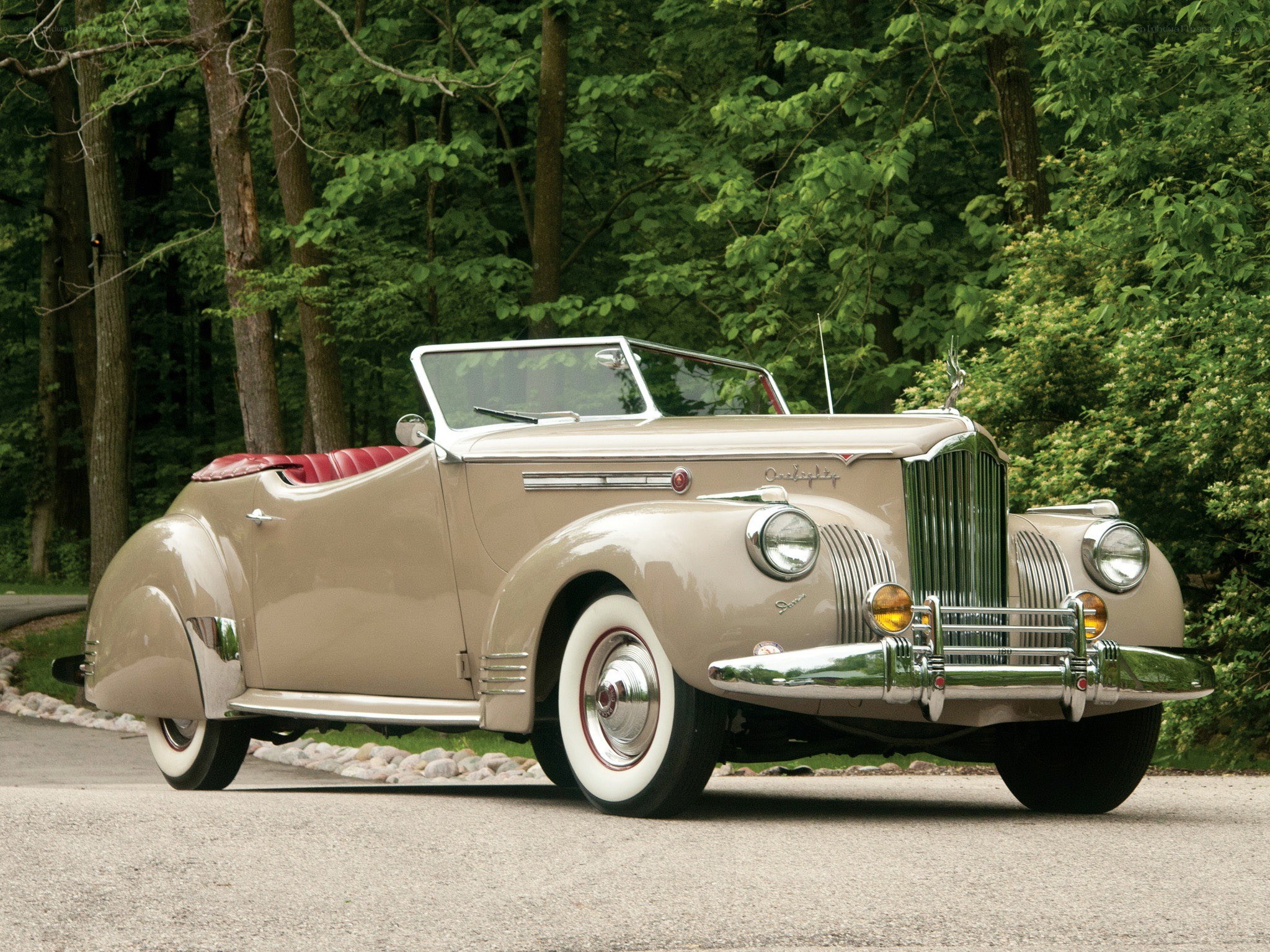 Classic beige convertible car
