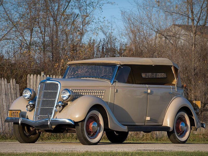 Classic beige convertible car