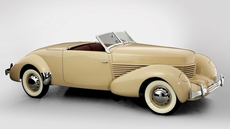 Classic beige convertible car