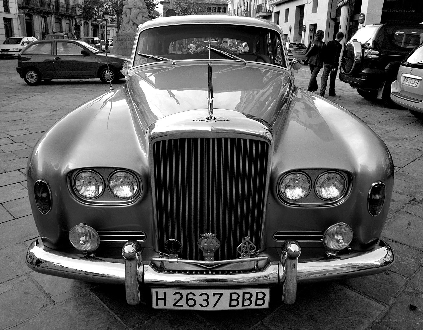 Classic Bentley in city street