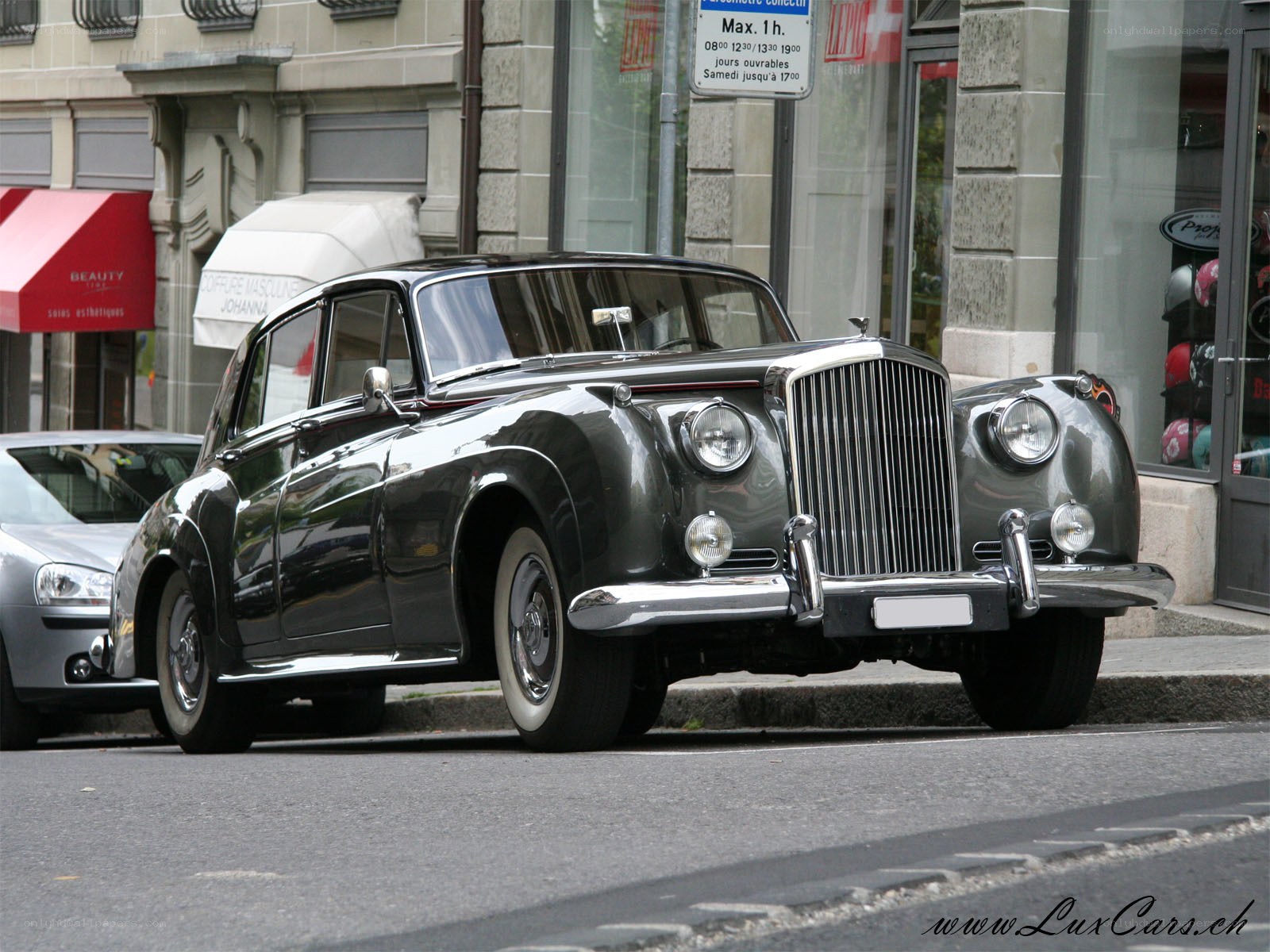 Classic Bentley on city street