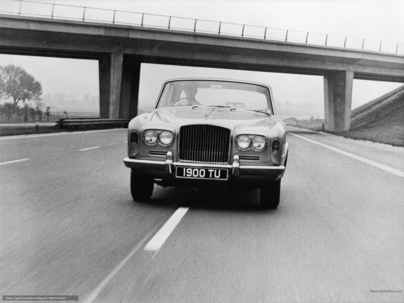 Classic Bentley on highway
