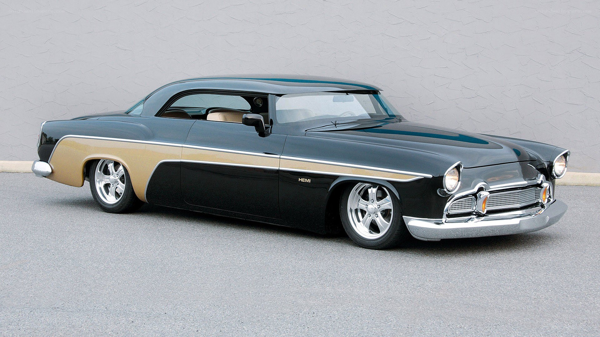 Classic black and gold car