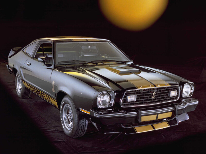 Classic black and gold Ford Mustang Cobra II