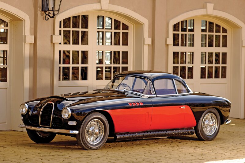 Classic black and red car
