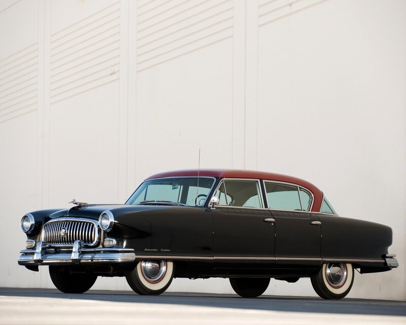 Classic black and red car