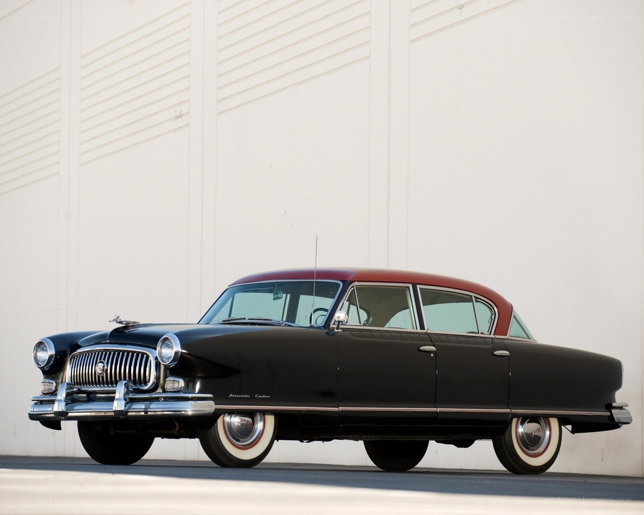 Classic black and red car