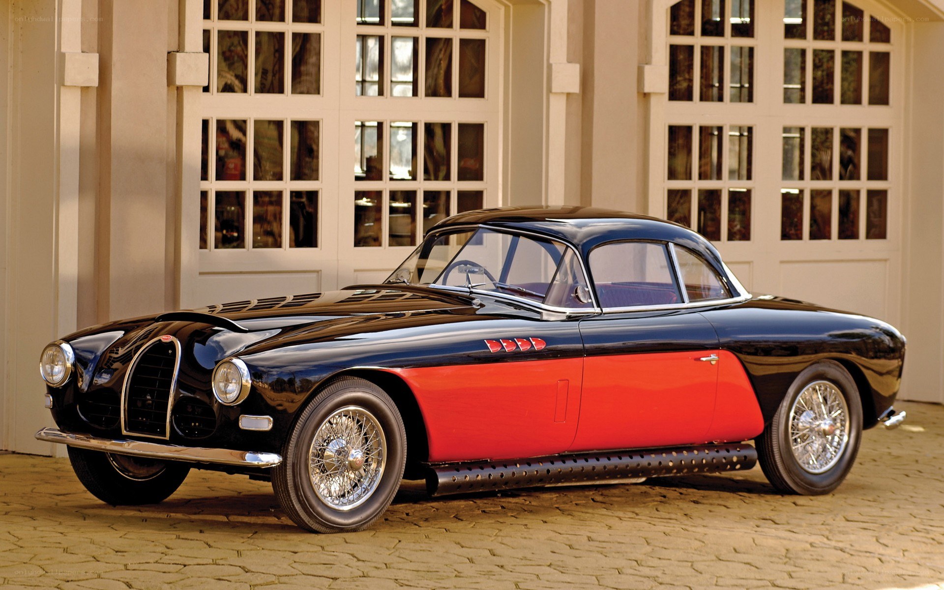 Classic black and red car