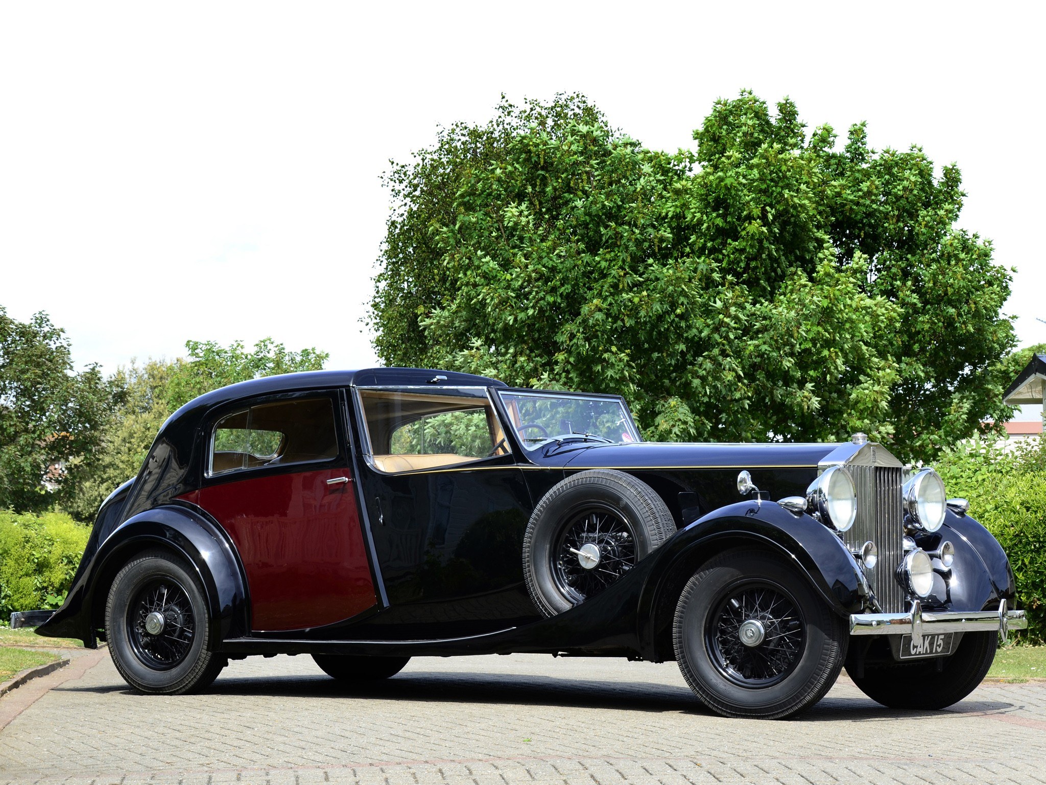 Classic black and red car