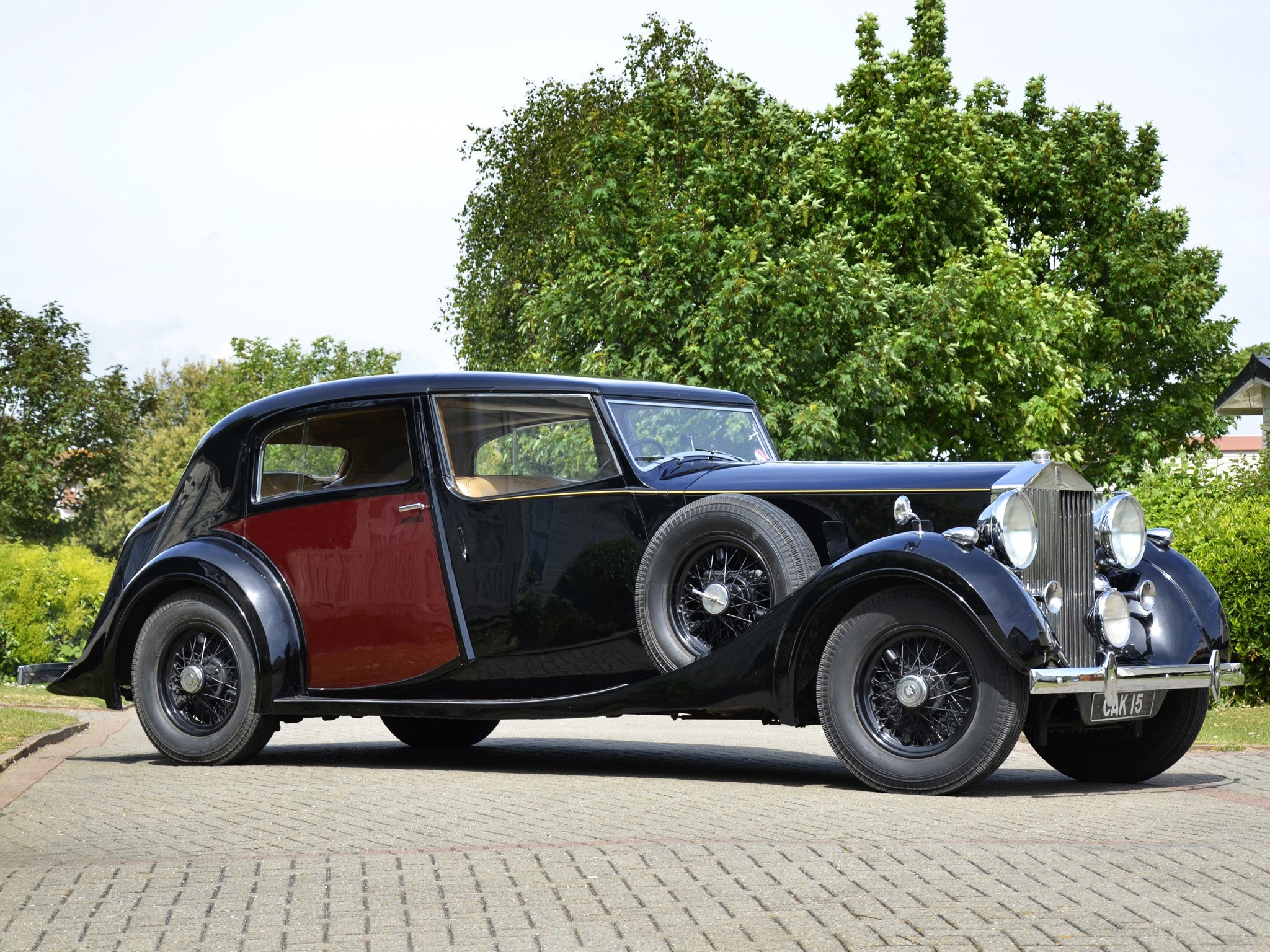 Classic black and red car
