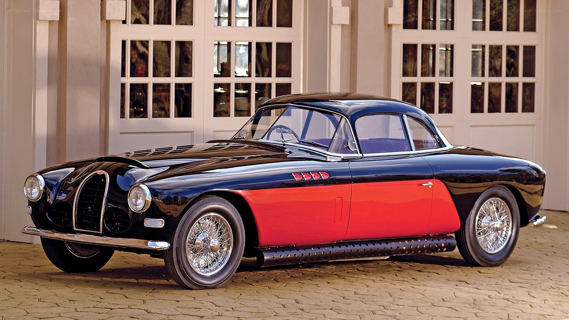 Classic black and red car
