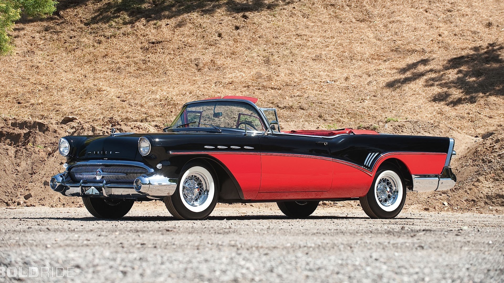 classic black and red convertible