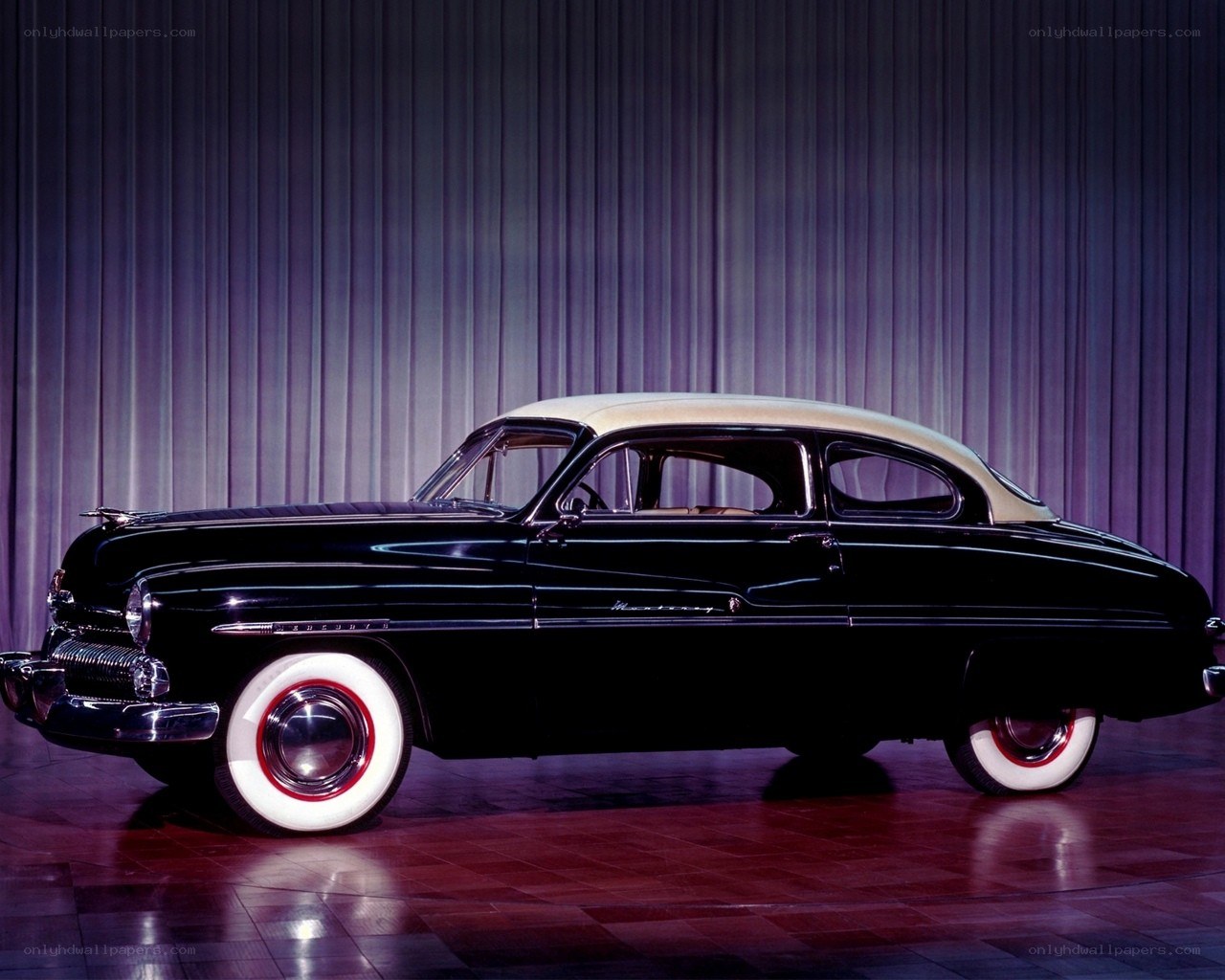 Classic black and white car
