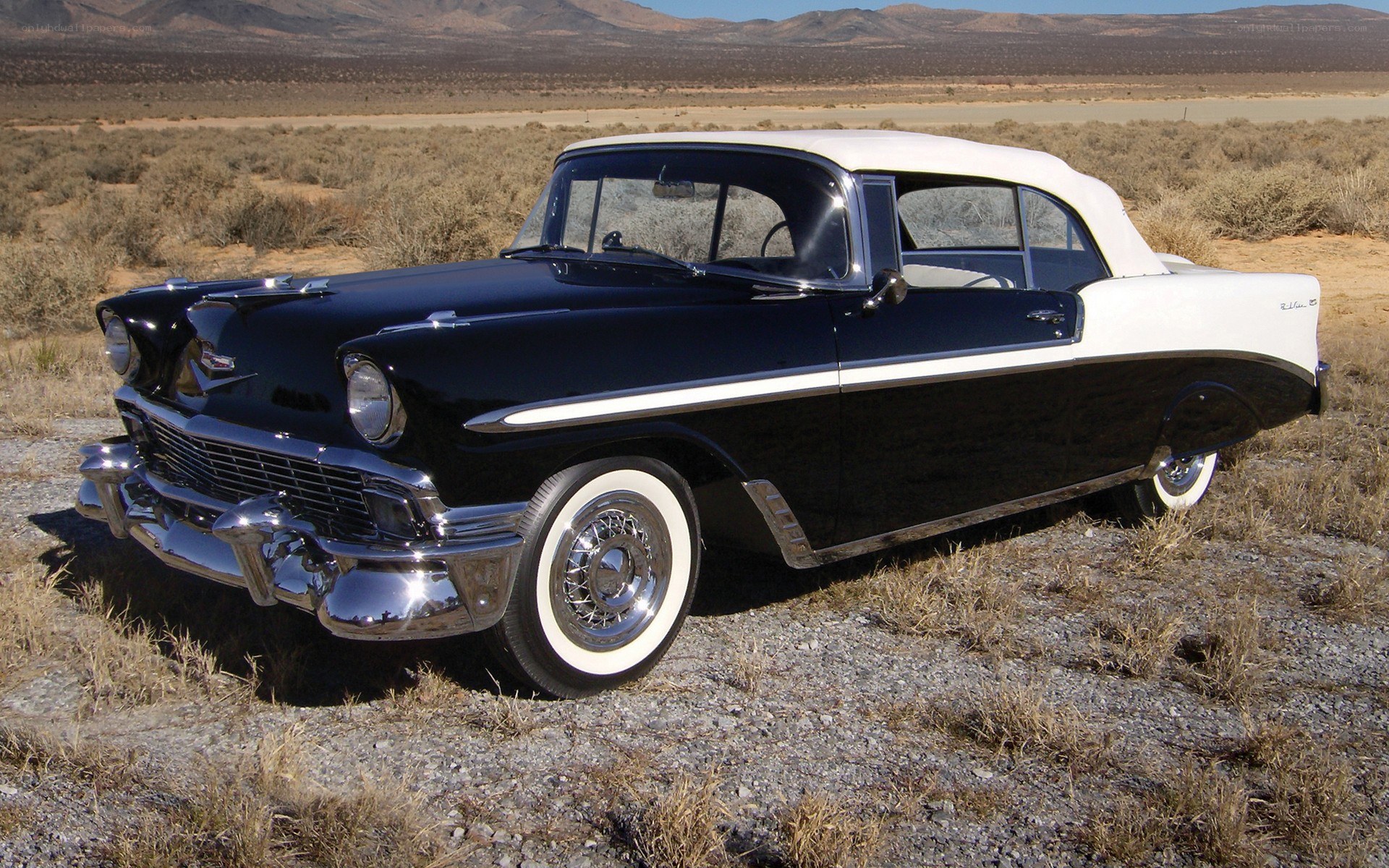 Classic black and white convertible