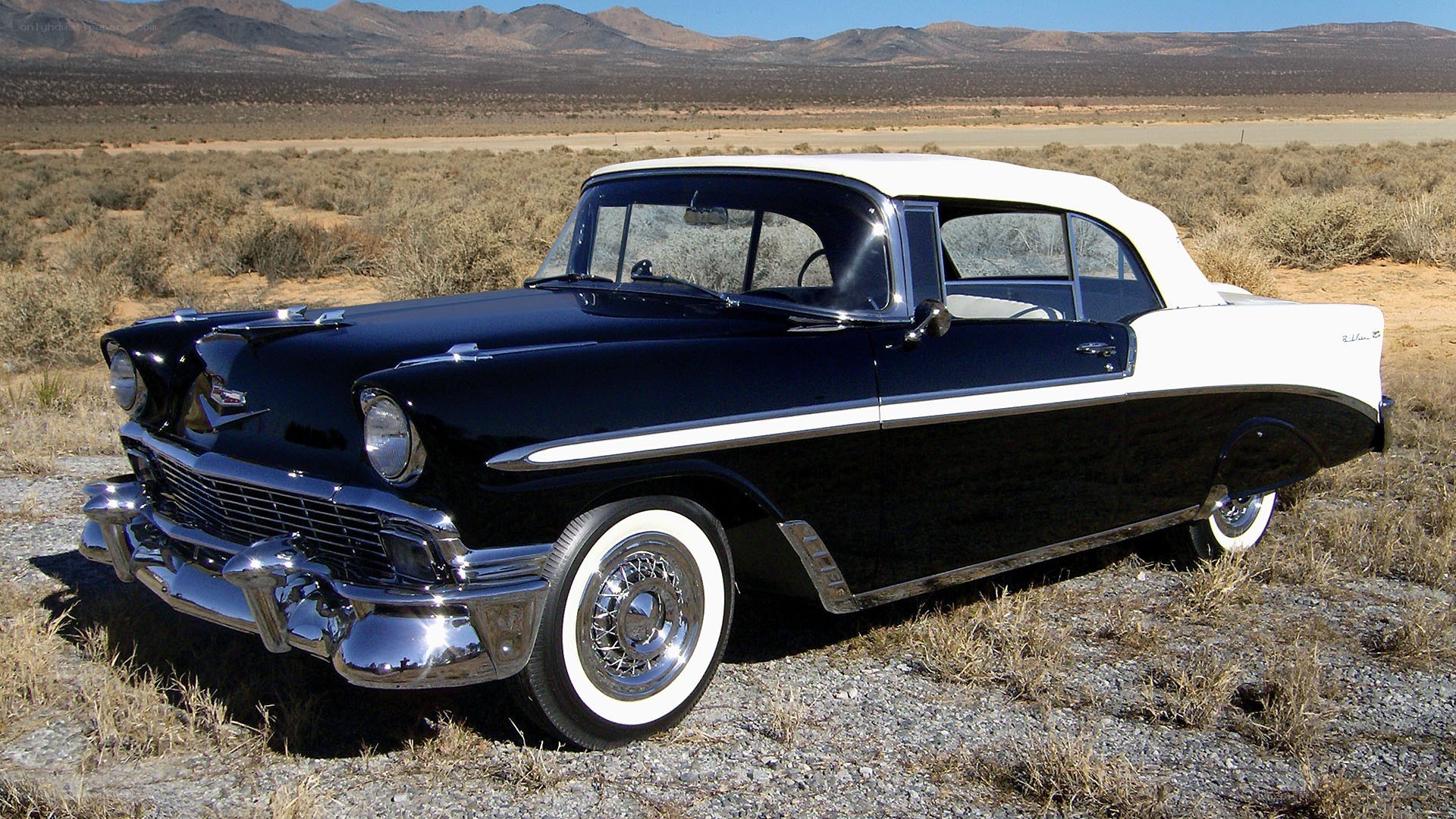 Classic black and white convertible