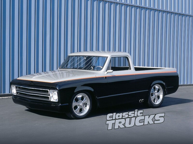 Classic black and white pickup truck