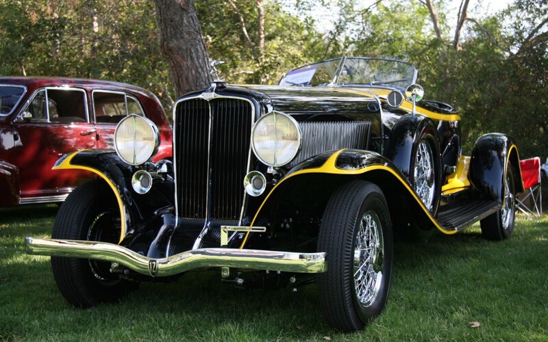 Classic black and yellow car
