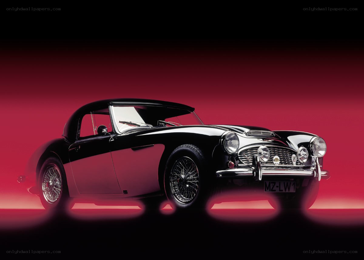 Classic black Austin-Healey car