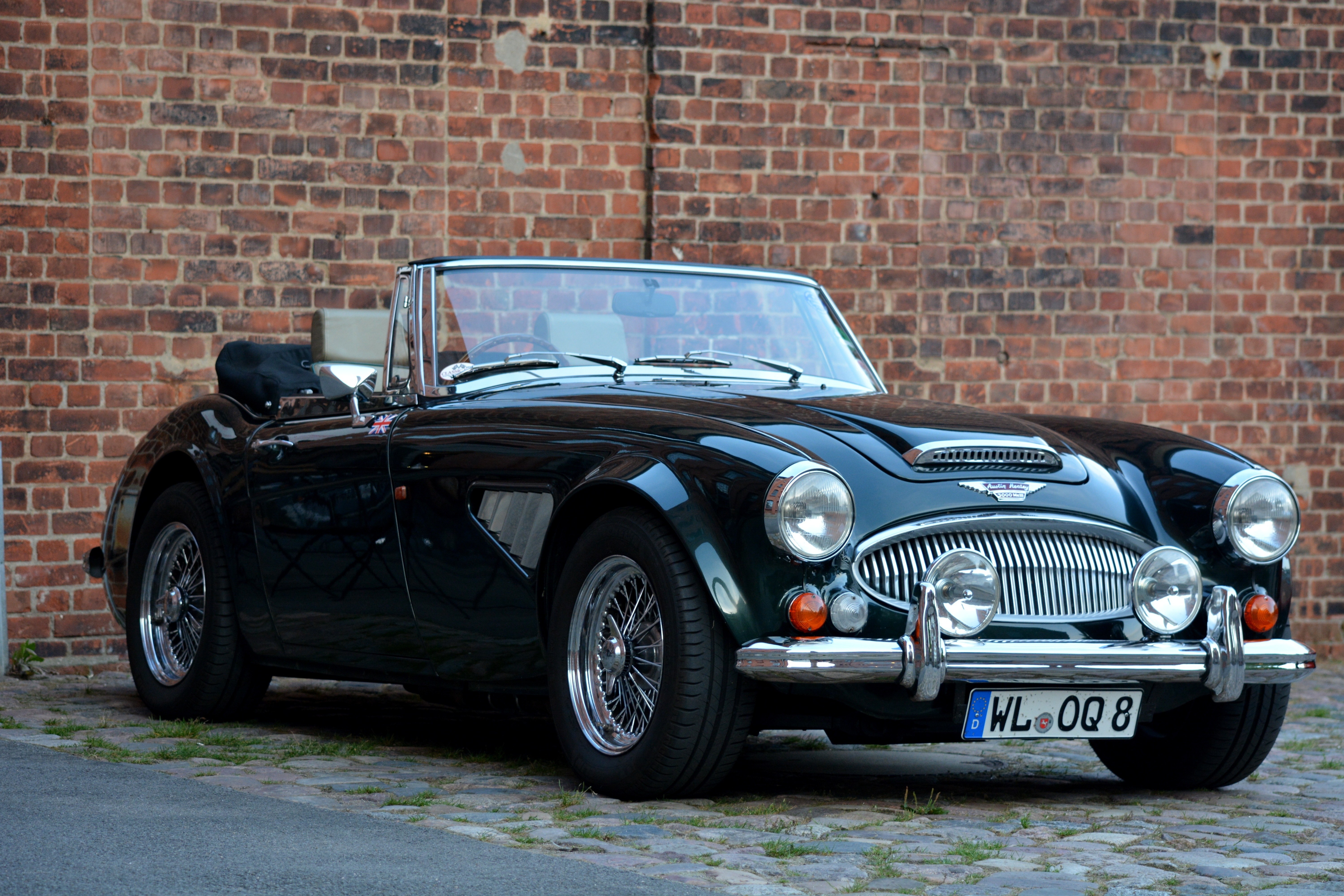 Classic black Austin-Healey convertible