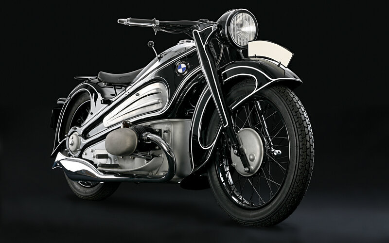 Classic black BMW motorcycle
