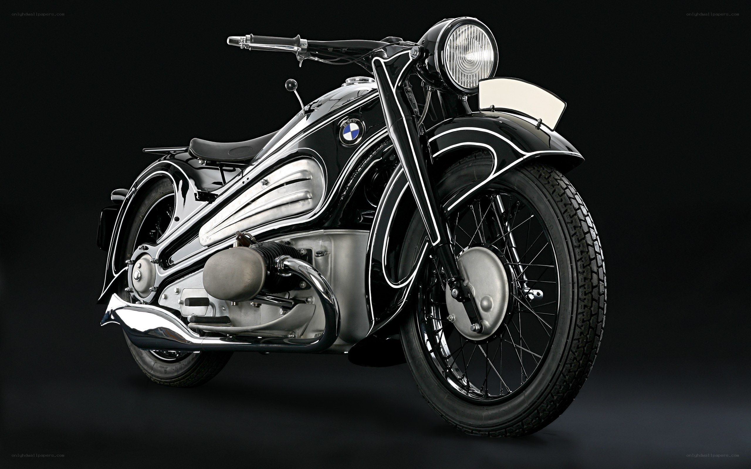 Classic black BMW motorcycle