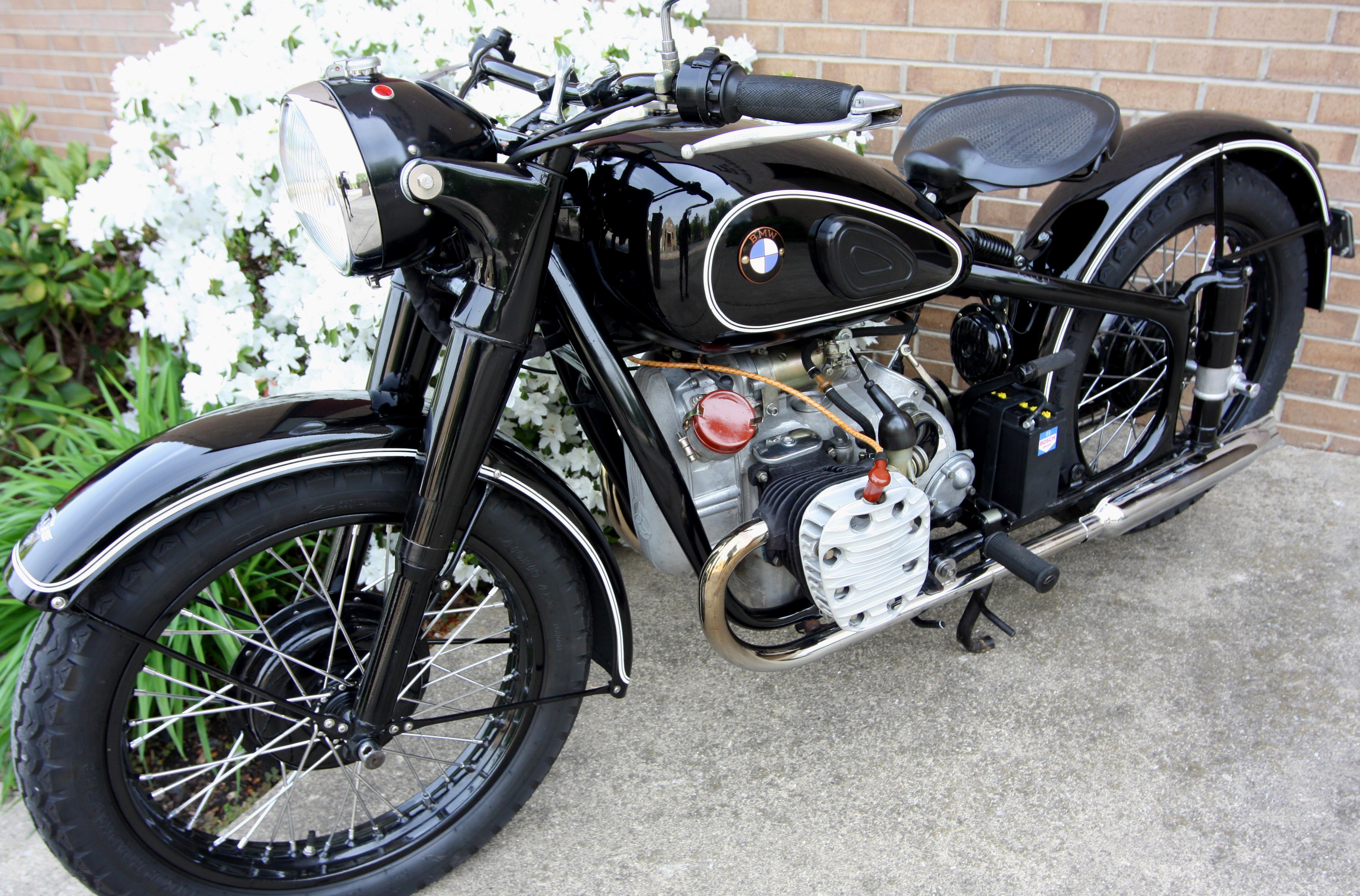 Classic black BMW motorcycle