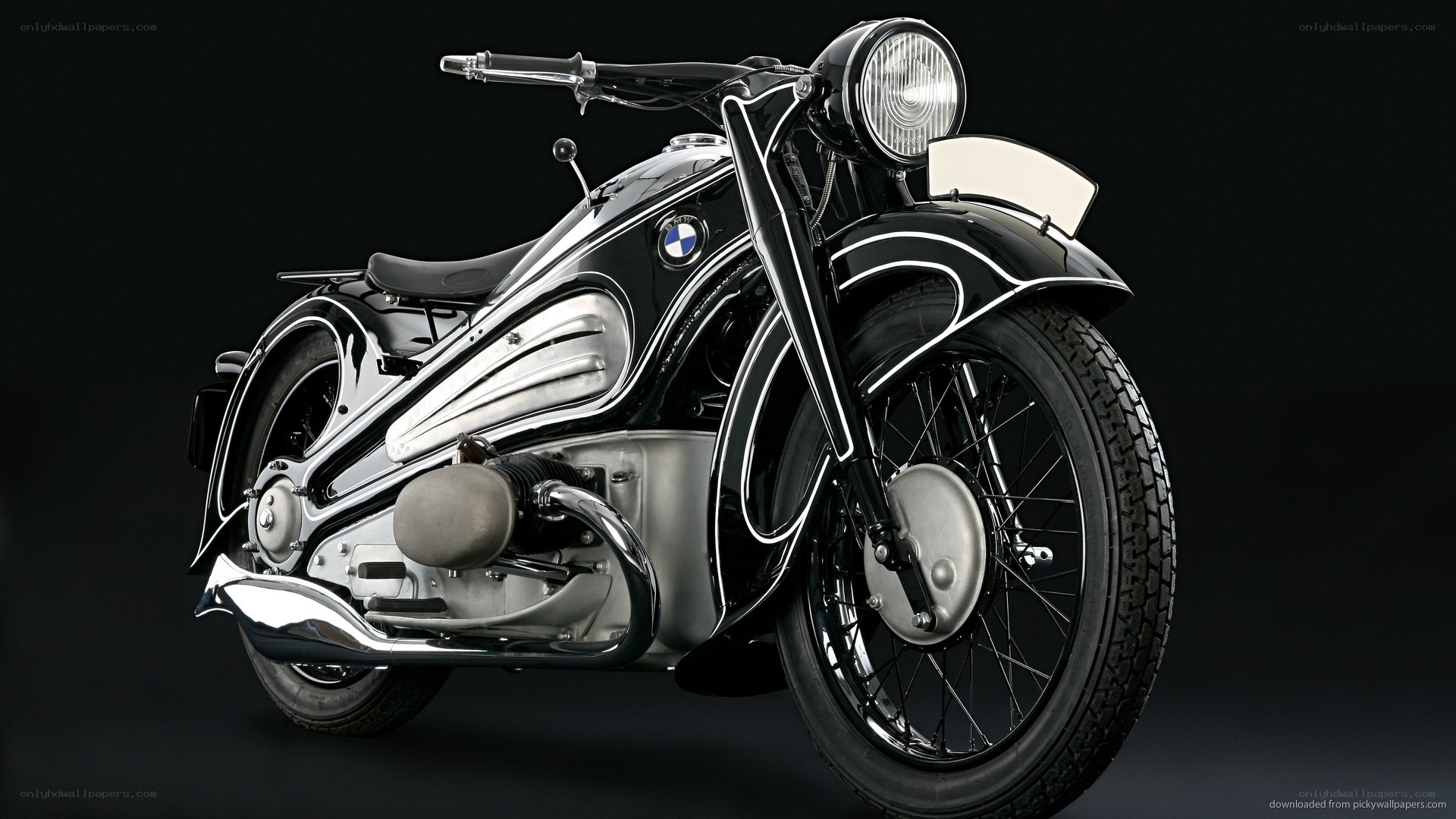classic black BMW motorcycle