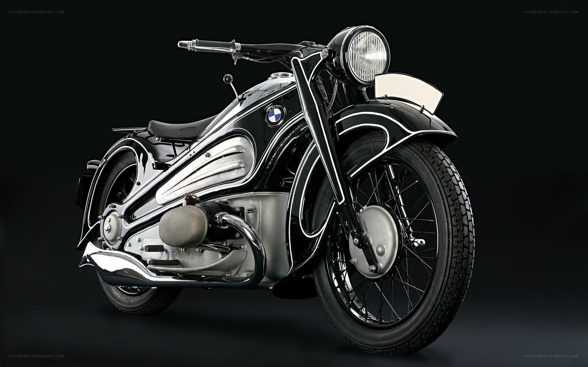 Classic black BMW motorcycle