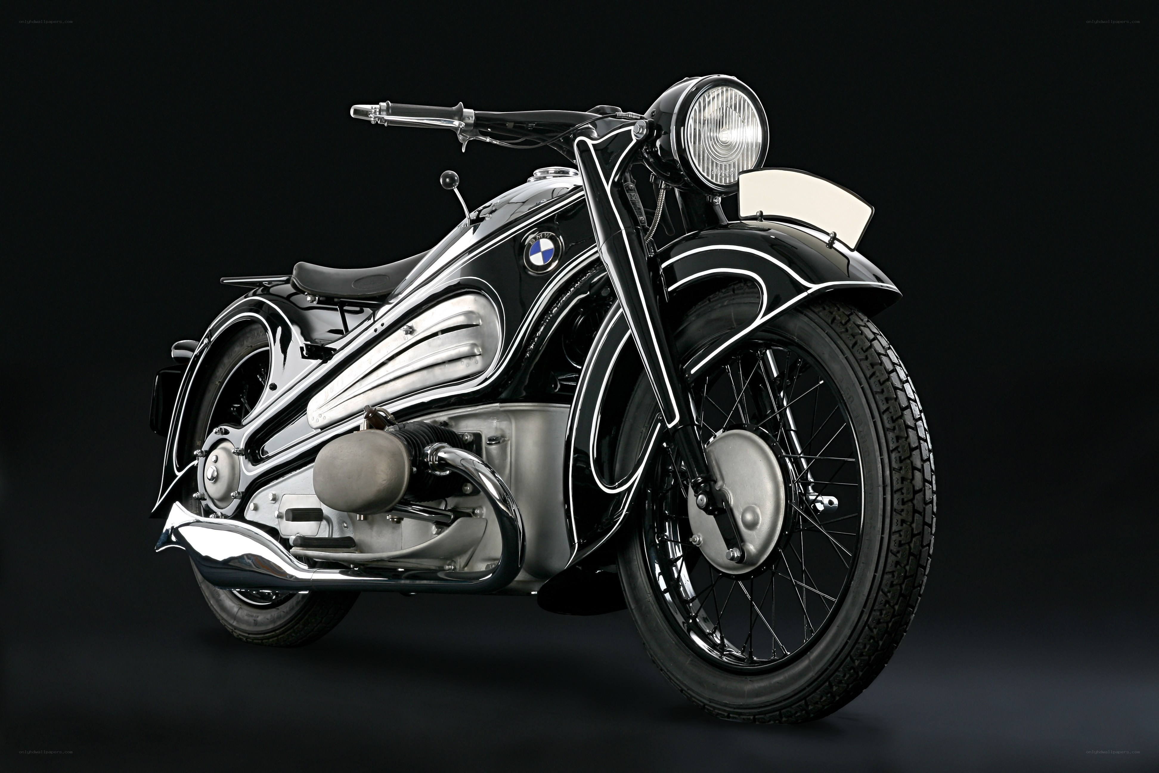 Classic black BMW motorcycle
