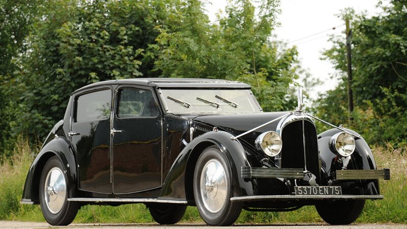 Classic black Bugatti car