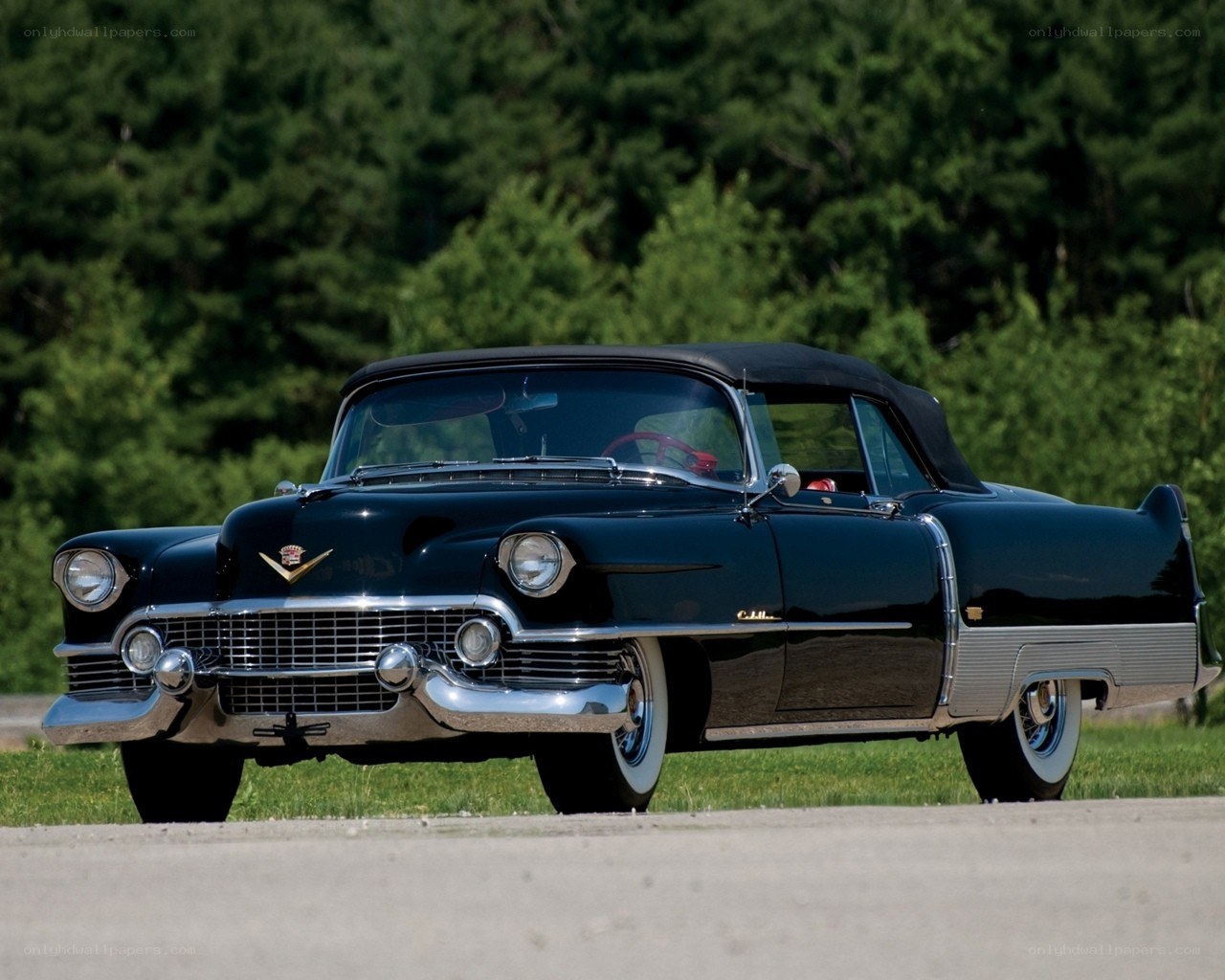 Classic black Cadillac convertible