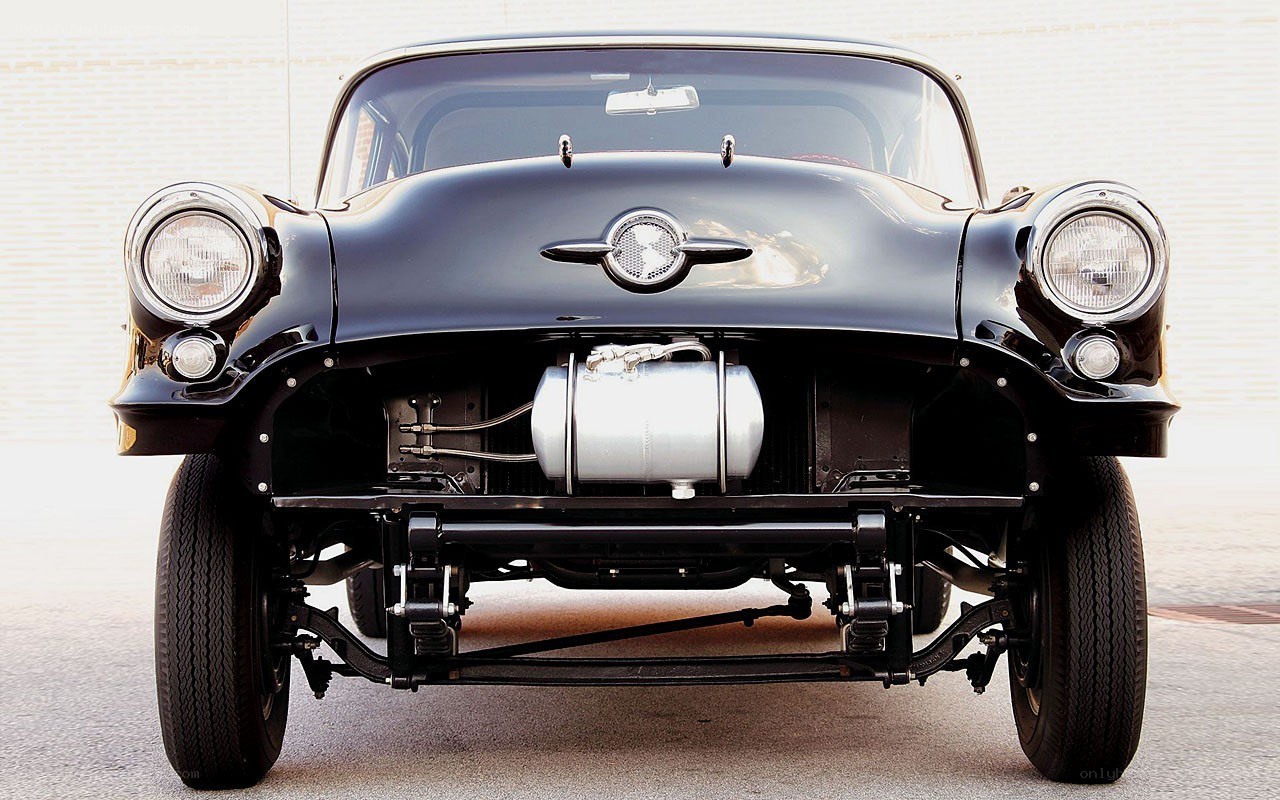 classic black car front view